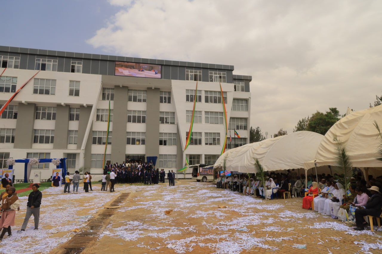 Exterior view of the Burayu Mesob service centre during its opening.